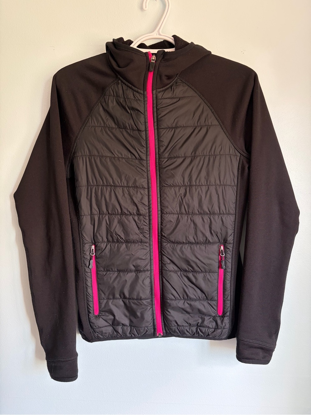 Women’s Zip Up Jacket - Black with Pink Accents - Size Small